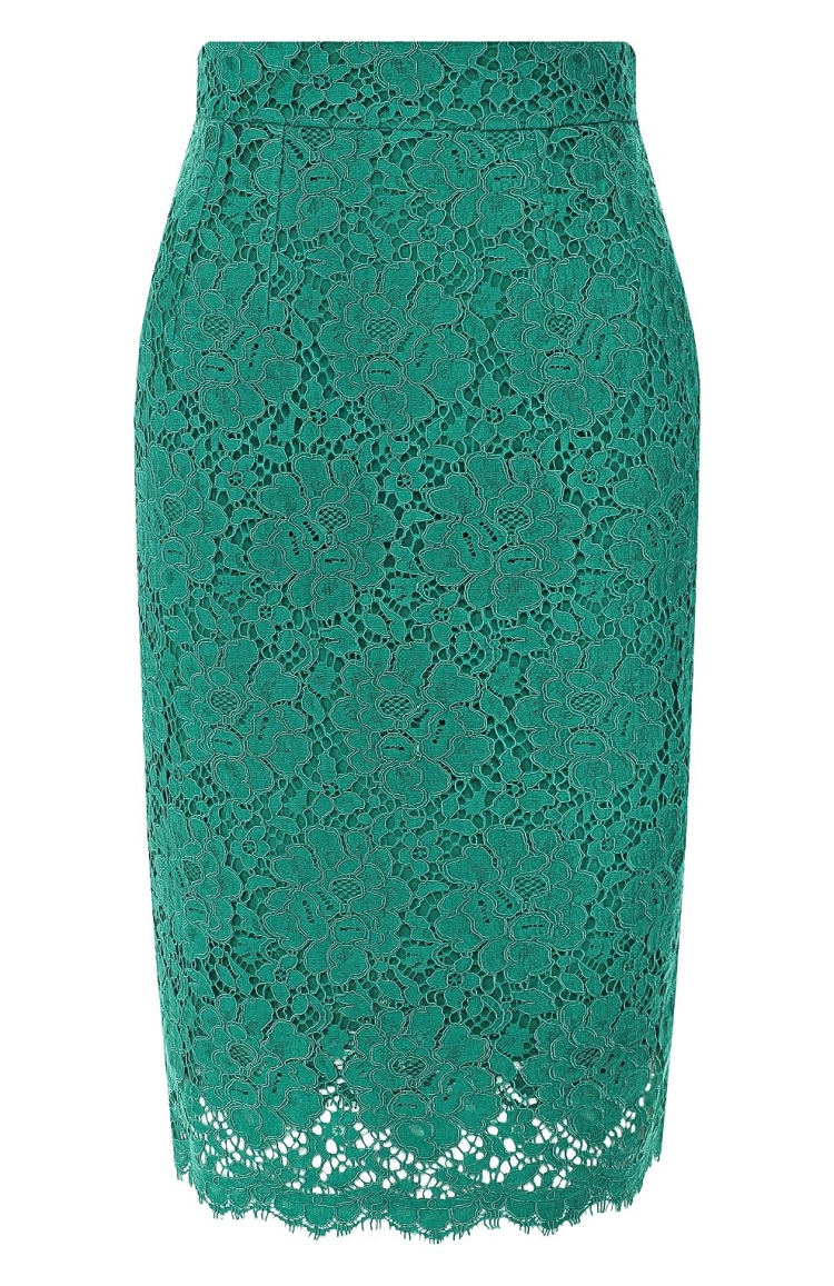 Кружевная юбка зеленая Дольче Габбана