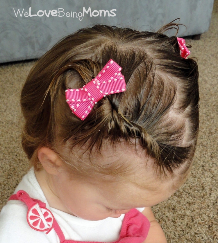 Хвостики на короткие волосы ребенку 3 года