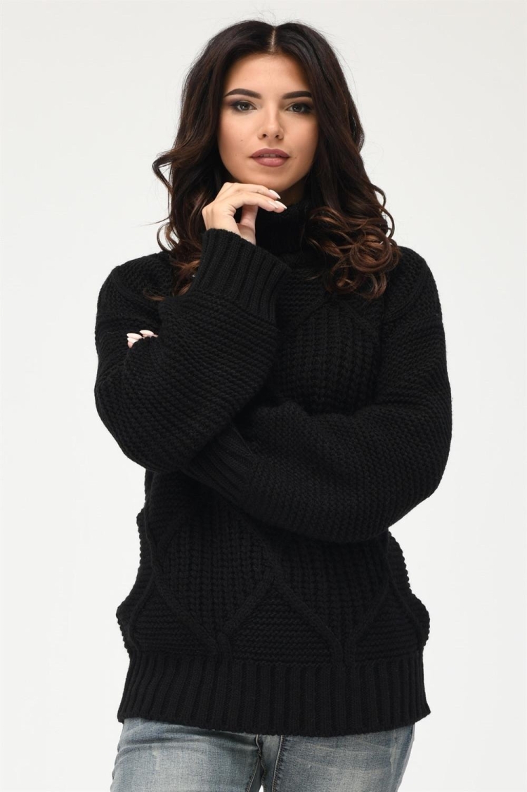 Черный пуловер женский