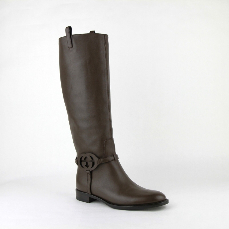 Гуччи Leather Ankle Boot with Belt