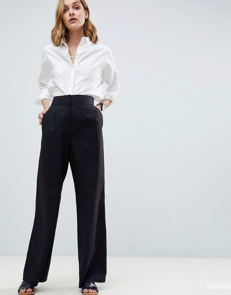 Широкие классические брюки женские с высокой посадкой
