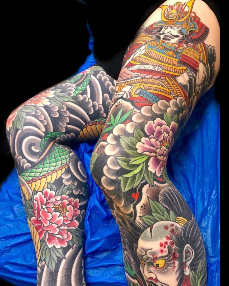 Японские рукава тату ноги