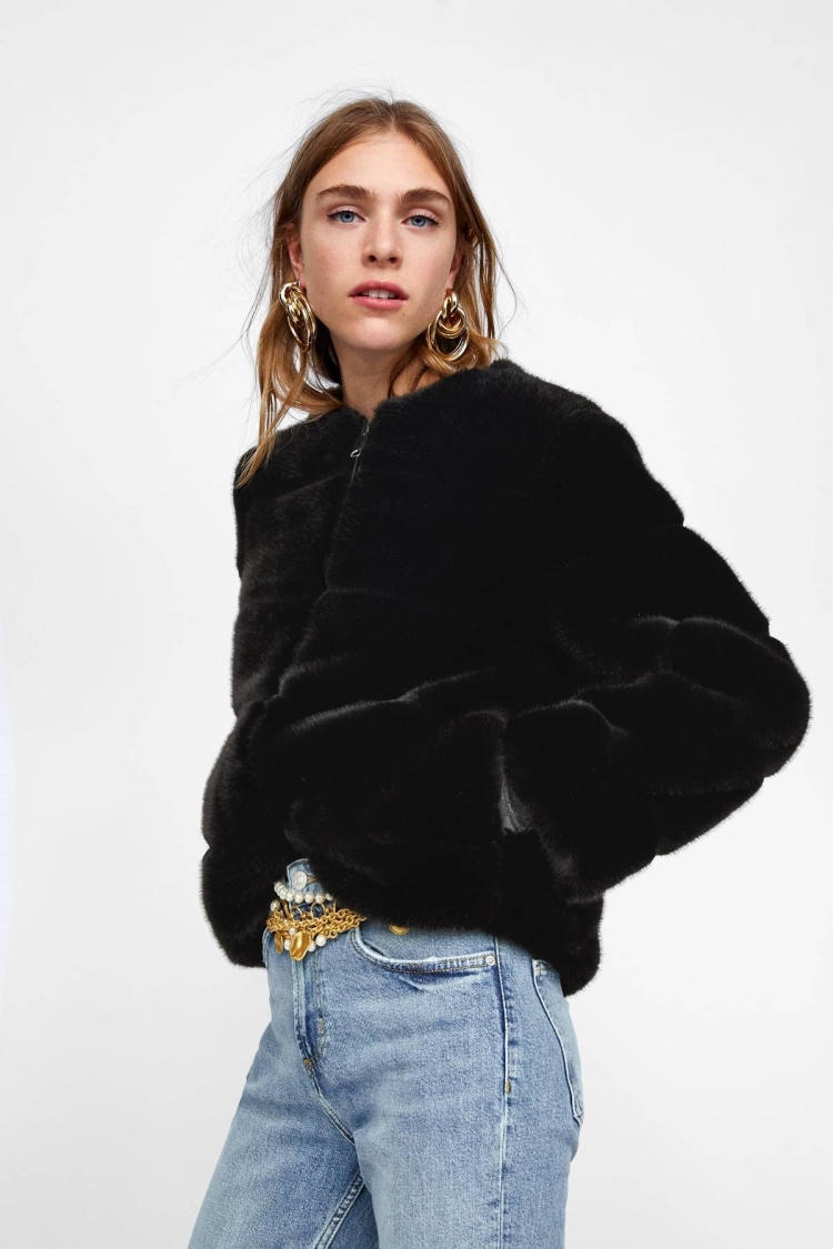 Zara TRF collection Faux fur Coat