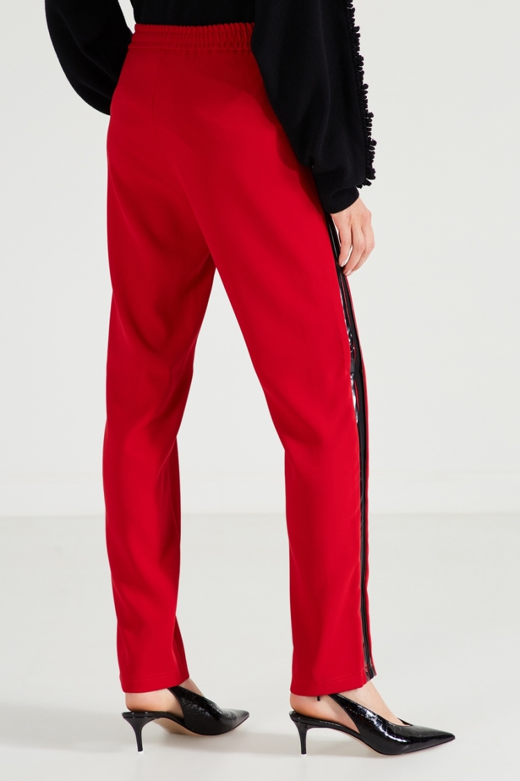 Широкие брюки Zara с красными полосками