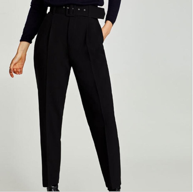 Укороченные брюки с высокой талией Zara