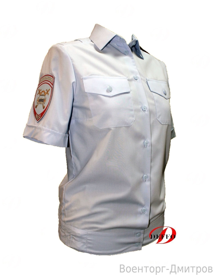 Рубашка полиции с коротким рукавом с шевронами