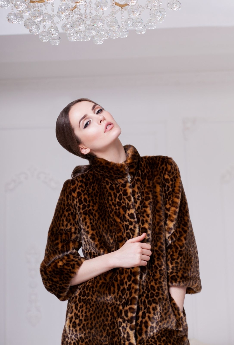 Faux fur Leopard Coat