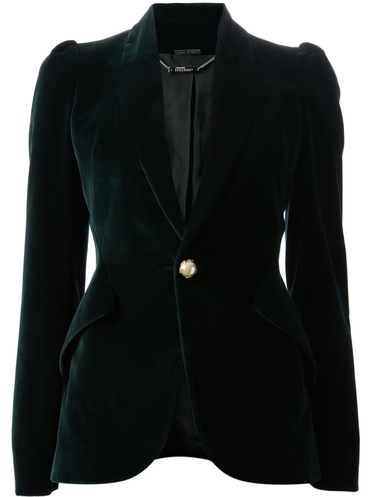 Черный бархатный пиджак Etro
