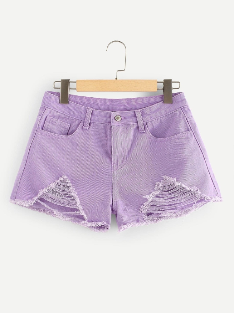 Фиолетовые шорты женские джинсовые