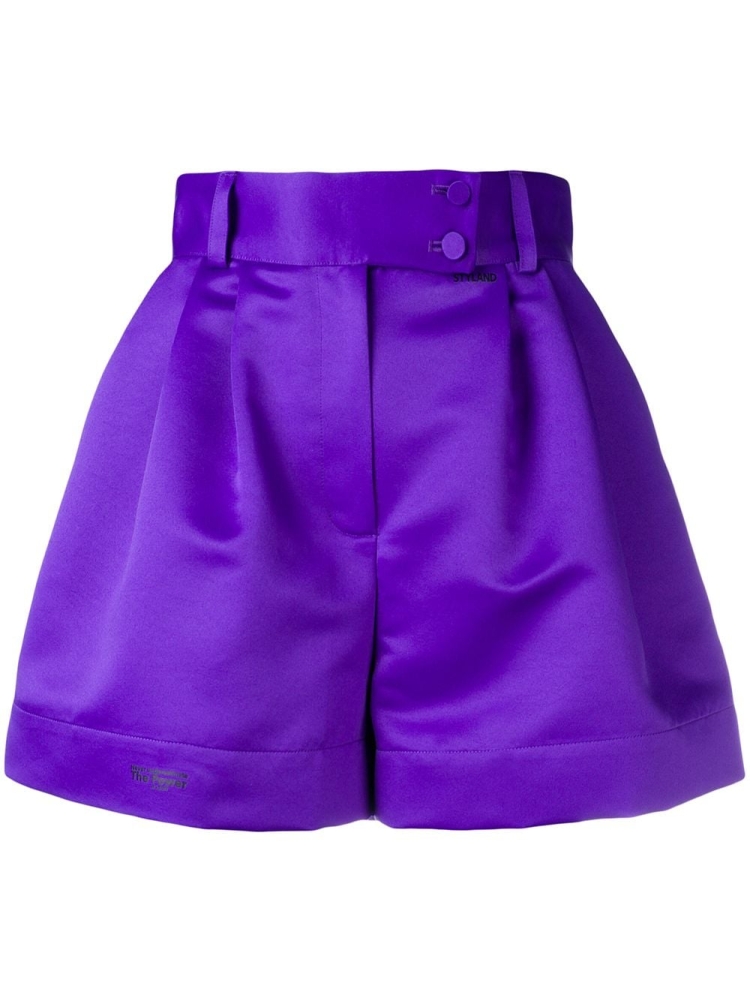 Фиолетовые шорты женские с ремнем